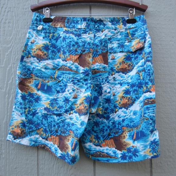Brooks Brothers Red Fleece Swim Trunks mens W34 Island hawaii Paradise vacation - Picture 2 of 13